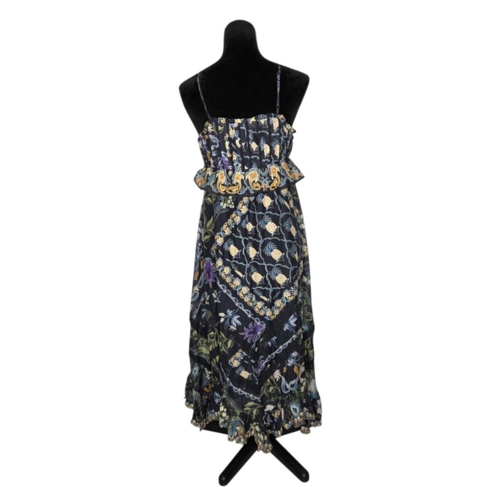 FARM Rio Winter Garden Pleated Lace Midi Dress Size S Floral Boho Romantic Party - Picture 4 of 9